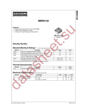 MBRS140 datasheet  